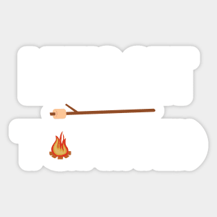 Let's Get Toasted Funny Camping Fire Design Sticker
